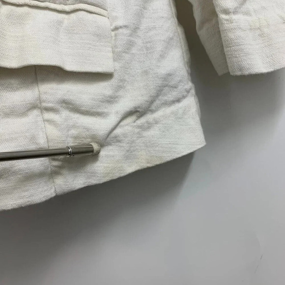 Anthropologie Elevenses Women's Cropped 1 Button Cotton Blazer SIze 12 - Picture 6 of 13